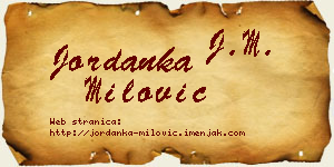 Jordanka Milović vizit kartica